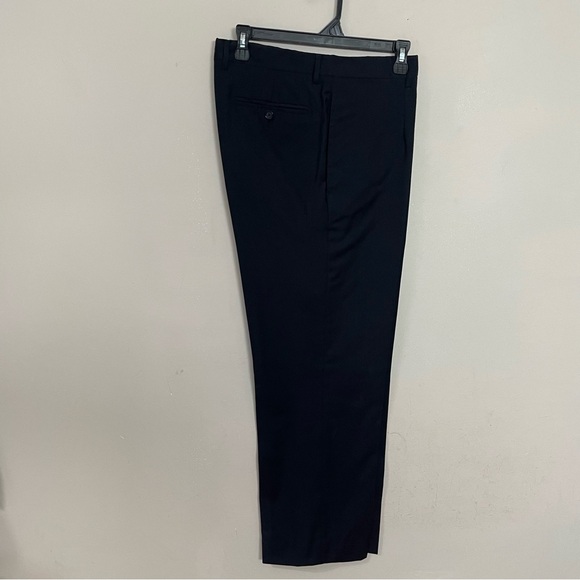 Men's DOLCE & GABBANA Black VIRGIN WOOL Flat Front DESIGNER Dress SLACKS Pants